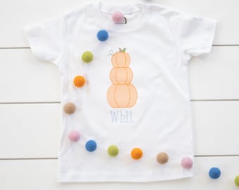 Personalized Pumpkin Shirt // Boy's Fall Pumpkin Bodysuit