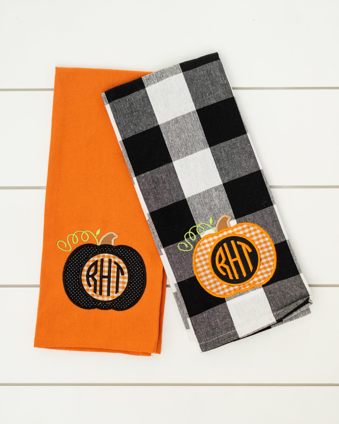 Pumpkin Hand Towel Set // Monogram Fall Towel Set Etsy