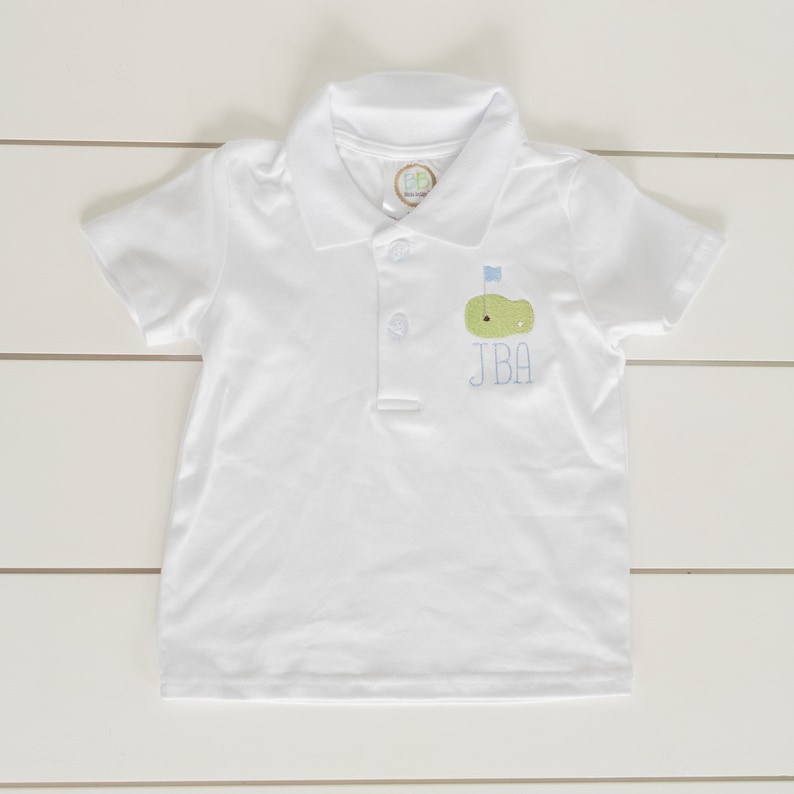 Boys Monogram Golf Polo // Toddler Golf Polo Etsy