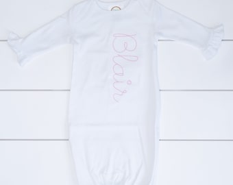 Monogram Baby Gown // Newborn Gown