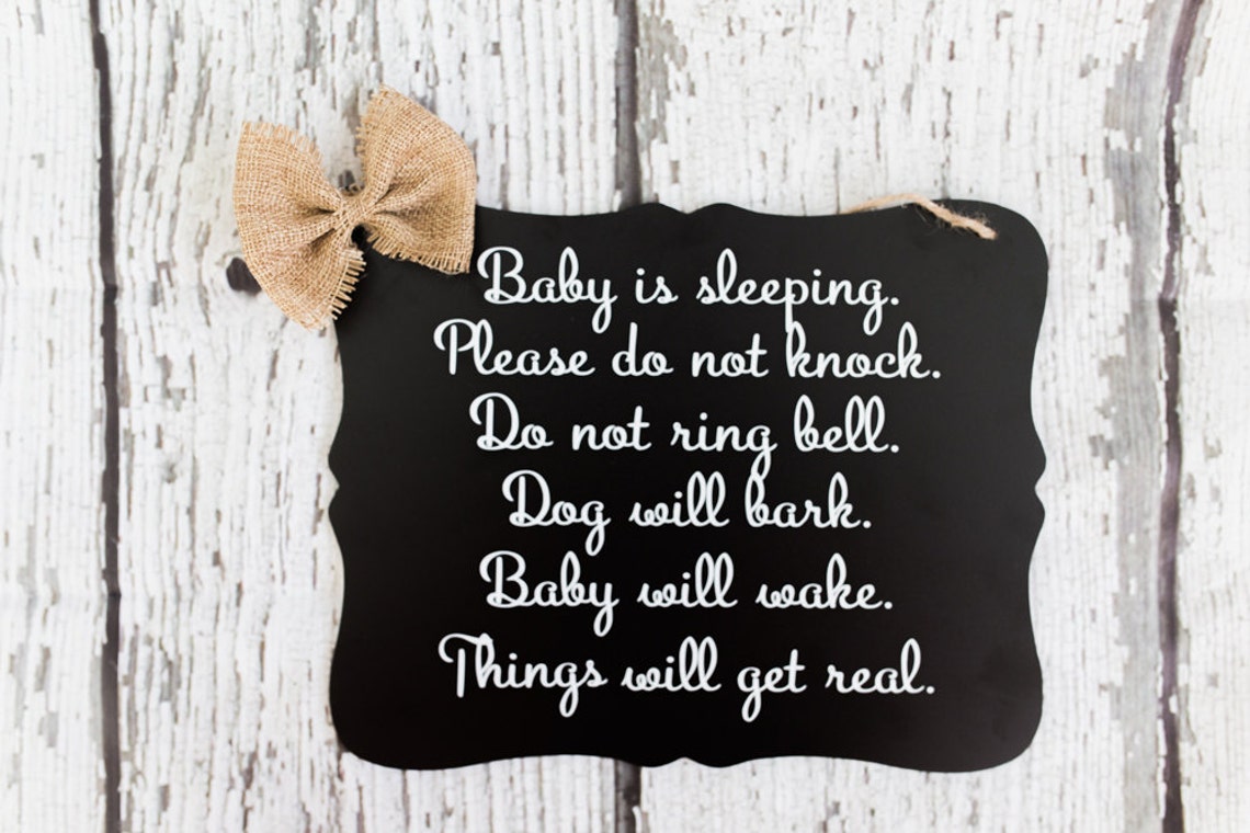 Baby Sleeping Sign // Please Do Not Knock Sign | Etsy