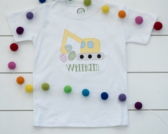 Boy’s Easter Truck Shirt //  Easter Construction Truck Bodysuit