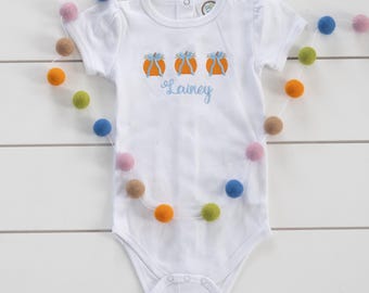 Personalized Pumpkin Trio Shirt // Girl's Fall Pumpkin Bodysuit