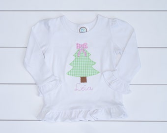 Girl's Christmas Tree Shirt // Christmas Tree Bodysuit