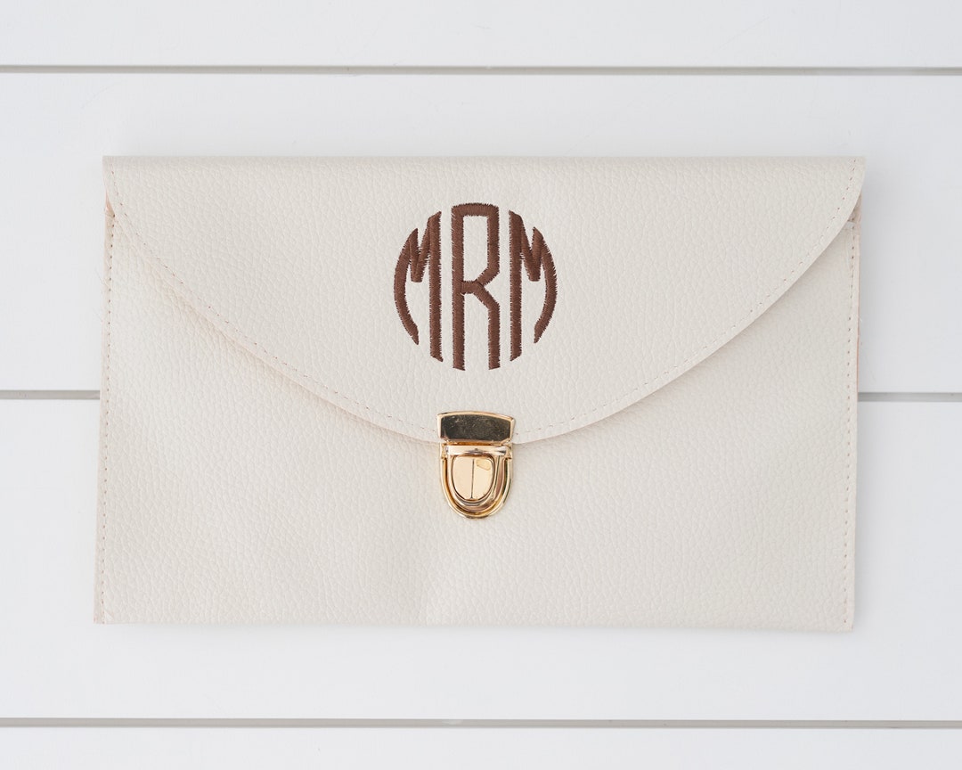Monogrammed Envelope Clutch // Monogram Clutch - Etsy