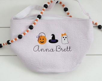 Embroidered Halloween Bucket // Personalized Trick or Treat Bucket