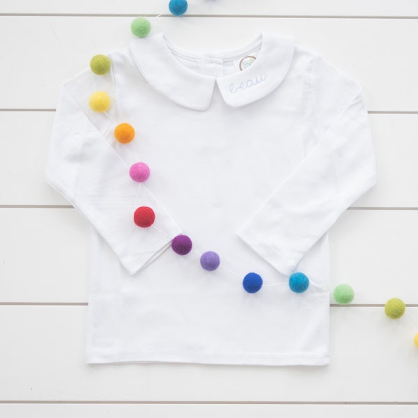 Boy’s Embroidered Collared Shirt // Boy's Monogram Collared Bodysuit
