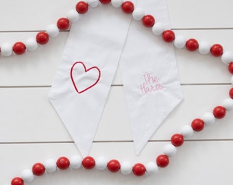 Valentine's Day Wreath Sash // Heart Wreath Bow