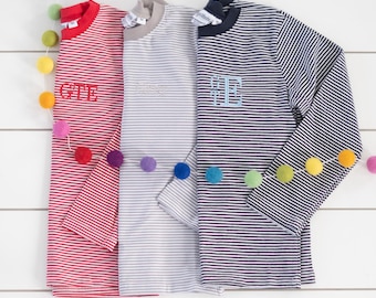Boy’s Monogram Long Sleeve Shirt // Boys Name Stripe Long Sleeve Shirt
