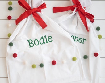 Personalized Christmas Sack // Embroidered Present Sack