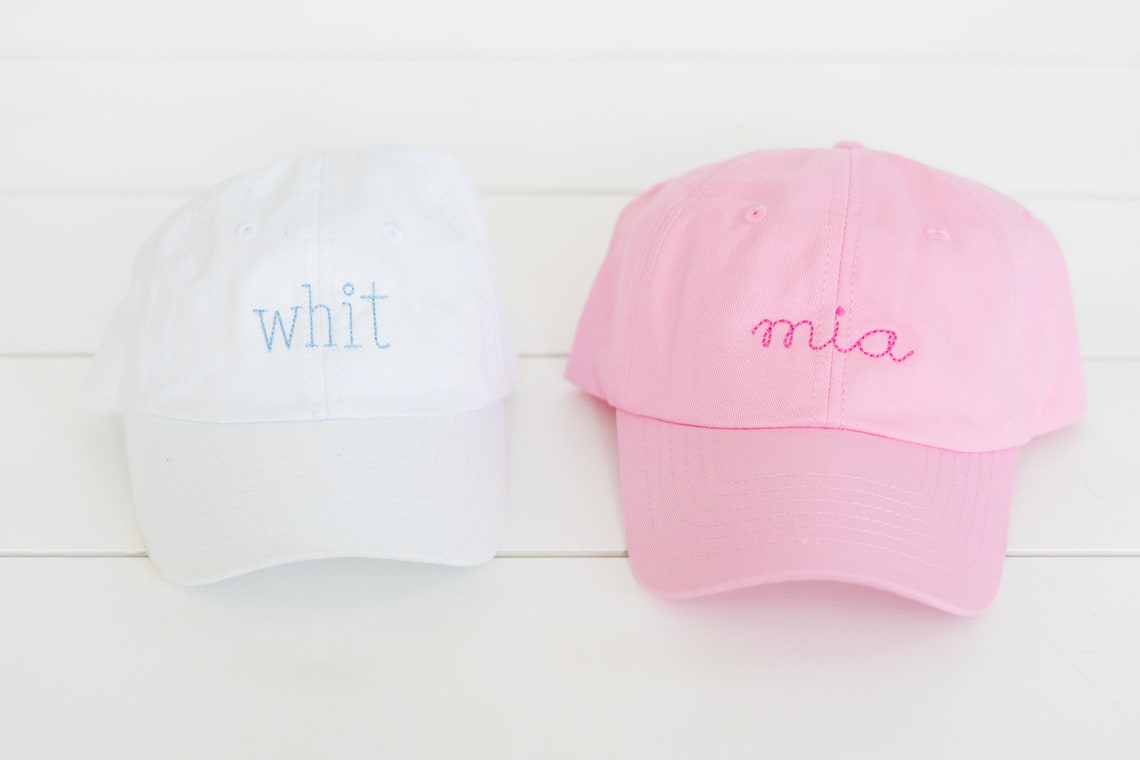 Child Name Hat // Youth Monogram Hat // Infant Embroidered Hat Etsy