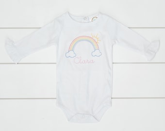 Embroidered Rainbow Bodysuit // Embroidered Rainbow Shirt