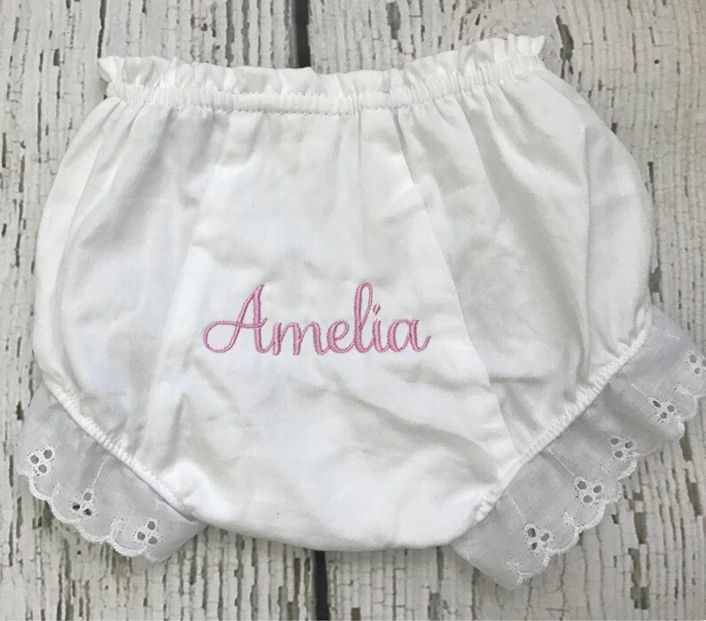 Monogrammed Bloomers // Baby Girl White Bloomers Etsy