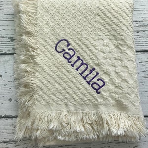 Monogrammed Throw // Embroidered Throw