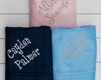 Monogrammed Baby Quilt // Personalized Baby Quilt