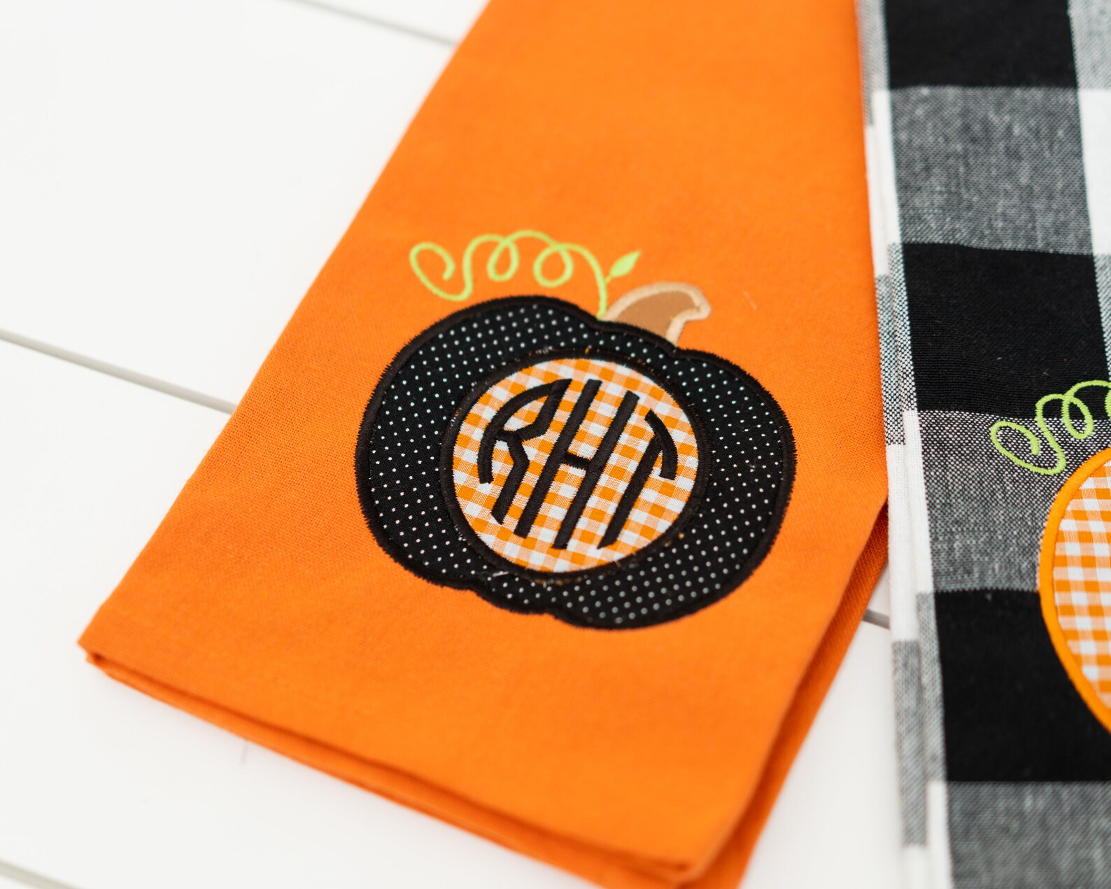 Pumpkin Hand Towel Set // Monogram Fall Towel Set Etsy
