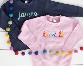 Toddler Monogram Sweatshirt // Youth Name Sweatshirt