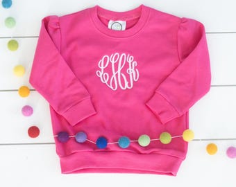 Girls Monogram Sweatshirt // Toddler Monogram Sweatshirt