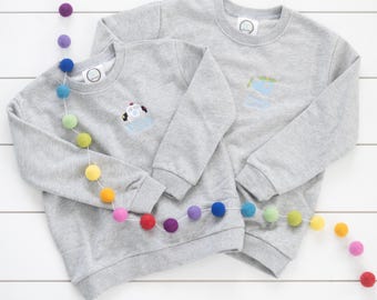 Toddler Monogram Sweatshirt // Youth Embroidered Sweatshirt