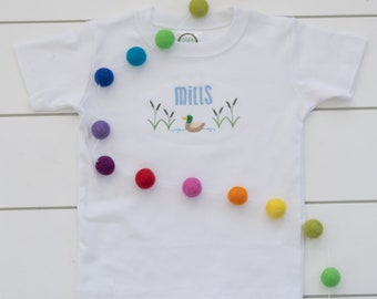 Boys Mallard Shirt // Embroidered Duck Shirt