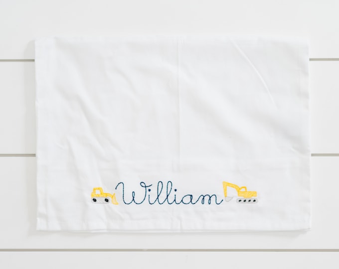 Featured listing image: Personalized Embroidered Toddler Pillowcase: Custom Name Design