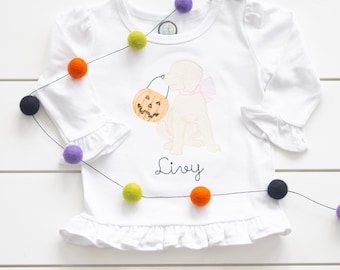 Girl's Halloween Puppy Bodysuit // Girl's Halloween Shirt