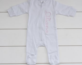 Monogram Footie Pajamas // Monogram Infant Pajamas