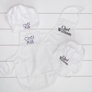 Personalized Children&#39;s Chef Apron & Hat // Kid&#39;s Apron // Kid&#39;s Chef Hat