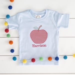 Back to School Shirt  // Embroidered Apple Shirt