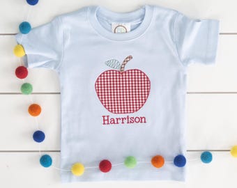 Back to School Shirt  // Embroidered Apple Shirt