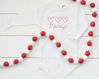 Girl's Valentine Shirt // Girl's Hearts Bodysuit