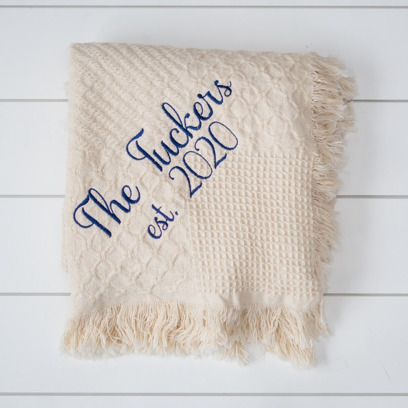Monogrammed Throw // Embroidered Throw Etsy