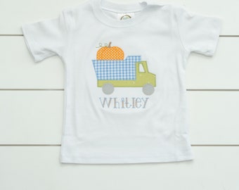 Boy's Pumpkin Shirt // Dump Truck Pumpkin Shirt
