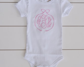 Girls Monogram Bodysuit // Girls Embroidered Shirt