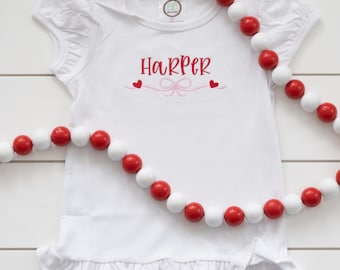 Girl's Valentine's Shirt // Girl's Valentine's Bow Shirt