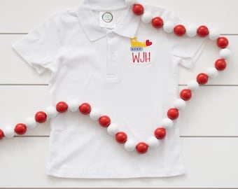 Boy’s Valentines Day Polo // Valentines Truck Polo