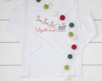 Santa Shirt  // Embroidered Christmas Shirt
