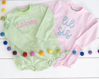 Monogram Long Sleeve T-Shirt Bubble // Name Stripe Long Sleeve T-Shirt Bubble