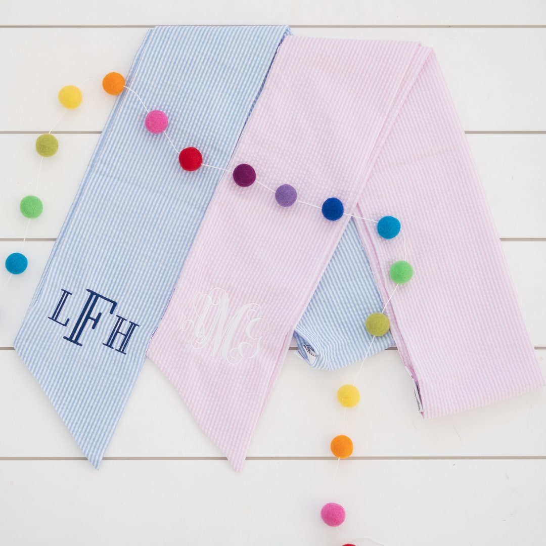 Monogram Swaddle Sash // Seersucker Swaddle Sash Etsy