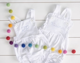 Monogram Sunsuit //  Embroidered Bubble