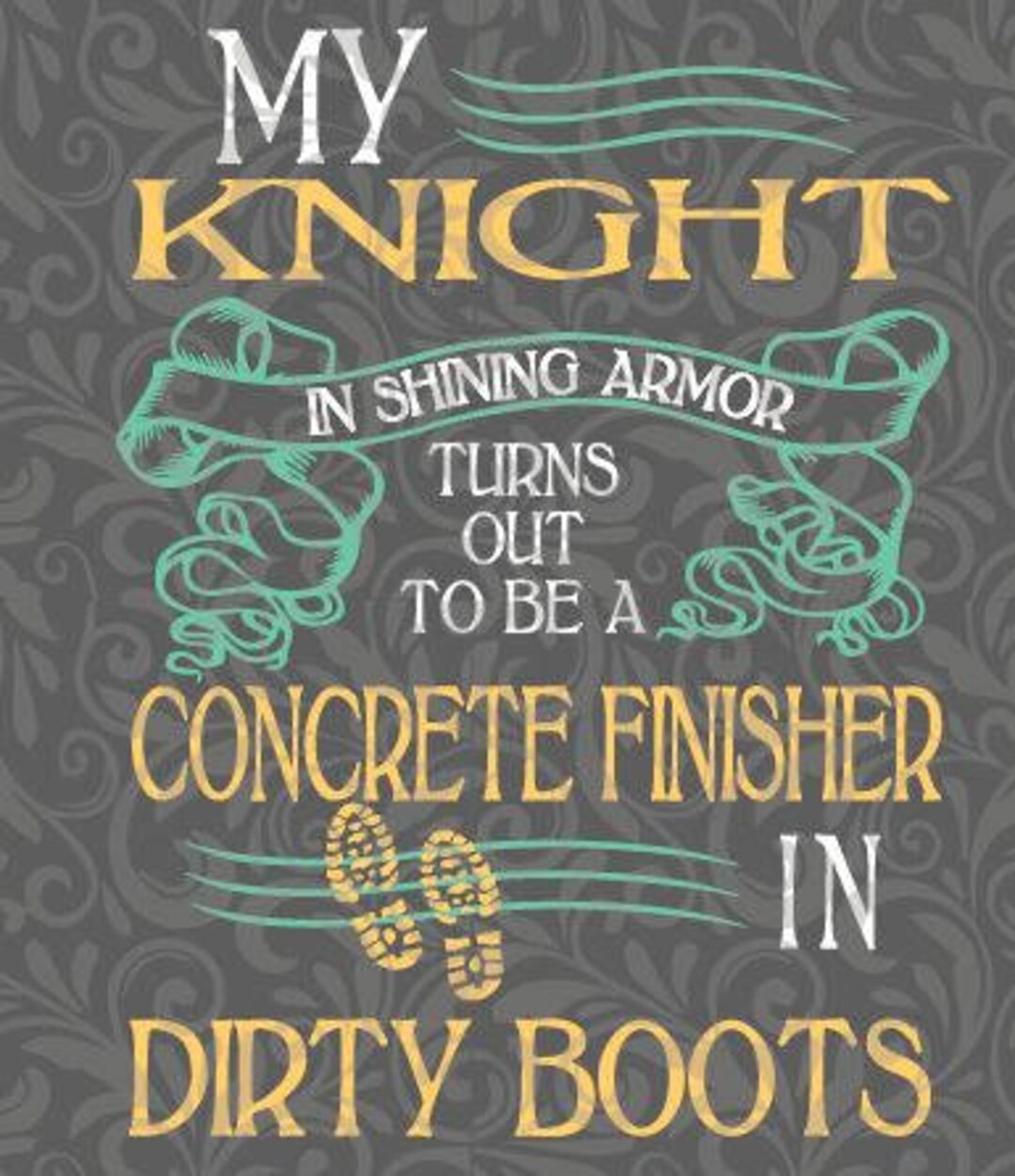 Knight in Shining Armorconcrete FINISHER, SVG Cut File Etsy