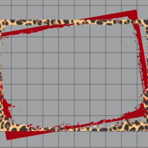 Grunge Frame Mask element, leopard, red, valentine, Sublimation Design-PNG-Waterslide Design