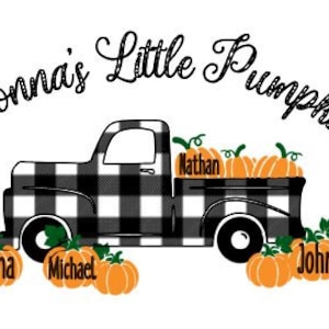Nonna&#39;s Little Pumpkins, PNG file,  Cricut, Silhouette, Sublimation, Nonna, Nana, Gigi, Grandkids, Pumpkins, Truck.