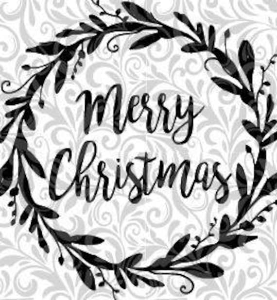 Download Free Rustic Merry Christmas Wreath Dxf Studio Svg Cut File Etsy SVG DXF Cut File