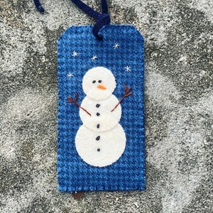 Snowflake Snowman Wool Tag Kit