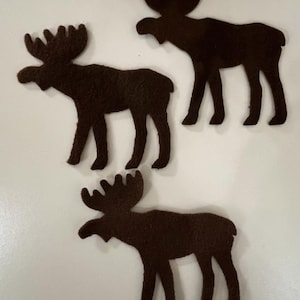 Hand-dyed Wool Moose (LARGE) -- BUNDLE of 3