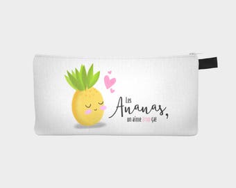 Chest pencil - makeup cover "Miss pineapple" (Pencil case)