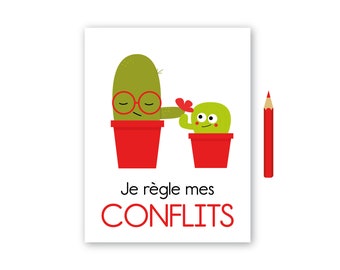 Class posters - Cactus collection "I settle my conflicts"