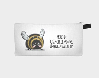 Pencil box-"Bee" makeup pouch for educators