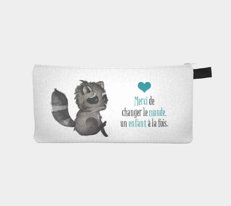 Treasure chest pencil or makeup case Little raccoon image 1